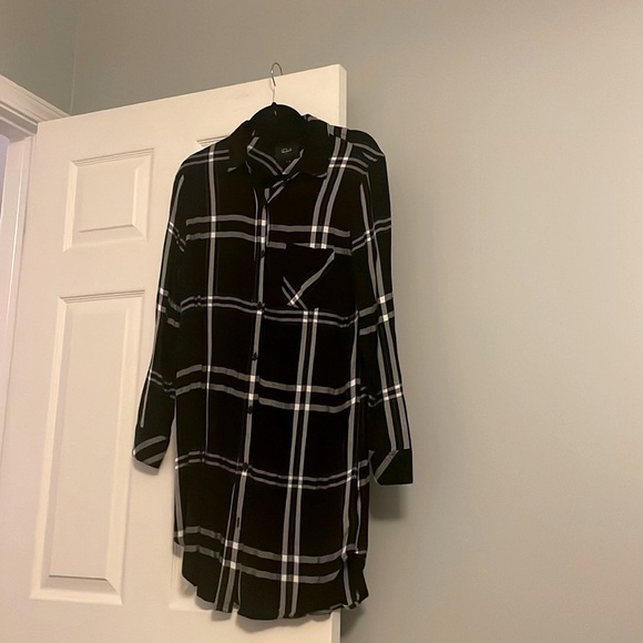 Rails long plaid button down‎ dress shirt S - Picture 1 of 7